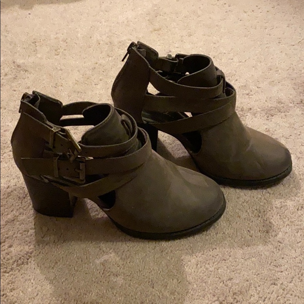 Brown cutout boots